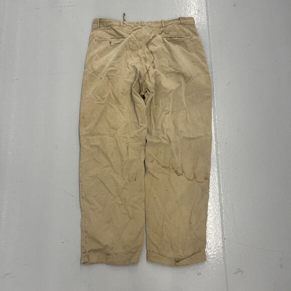 Vintage 50s Magnolia Tan Sanforized Sail Cloth Chinos 36x29 - Picture 4 of 6